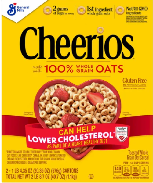 General Mills CHEERIOS 'Original' 100% Whole Grain Oats Cerealien 576 gr